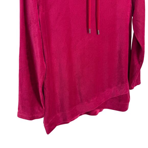 Coldwater Creek Sz Small Merlot Long Sleeve Velour Christmas Blouse Shirt Top - Picture 4 of 7
